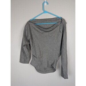 Zara Women's Gray Wool Long Sleeve Off Shoulder Blouse Large